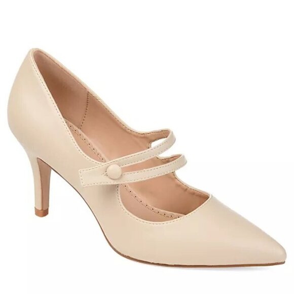 Journee Collection Shoes - NWT JOURNEE COLLECTION Sidney Mary Jane Dress Pumps Women's Size 7.5 Ivory